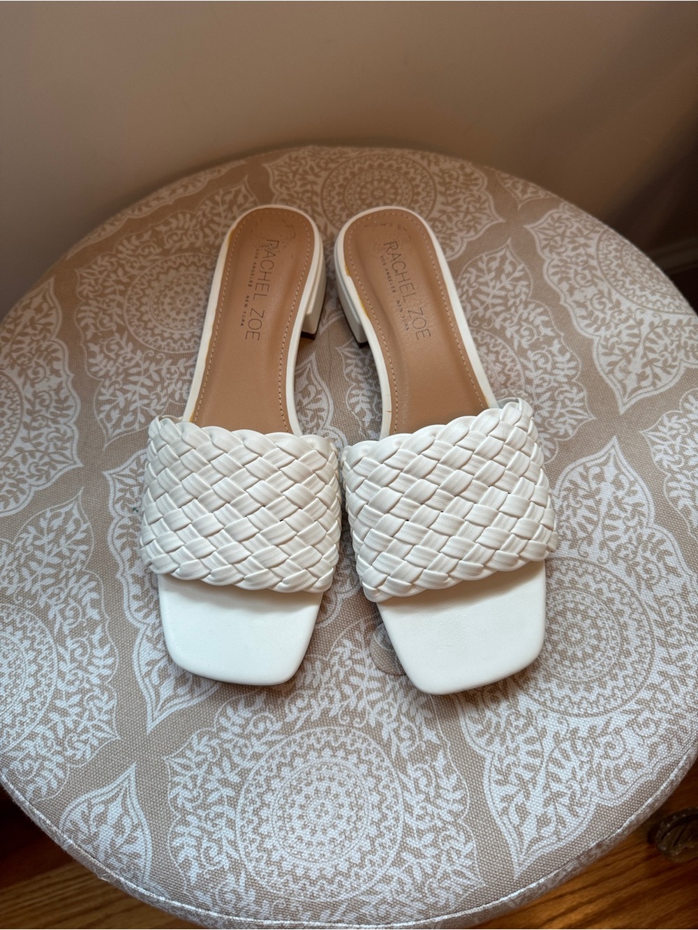Rachel Zoe White Braided Slide Mules